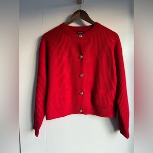Massimo Dutti Red Cardigan wool & cashmere 😍😍😍